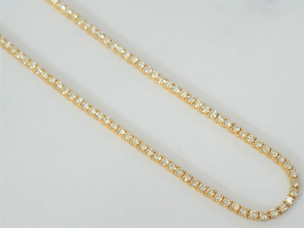 Diamond Tennis Chain 14K Yellow Gold 9 Pointer