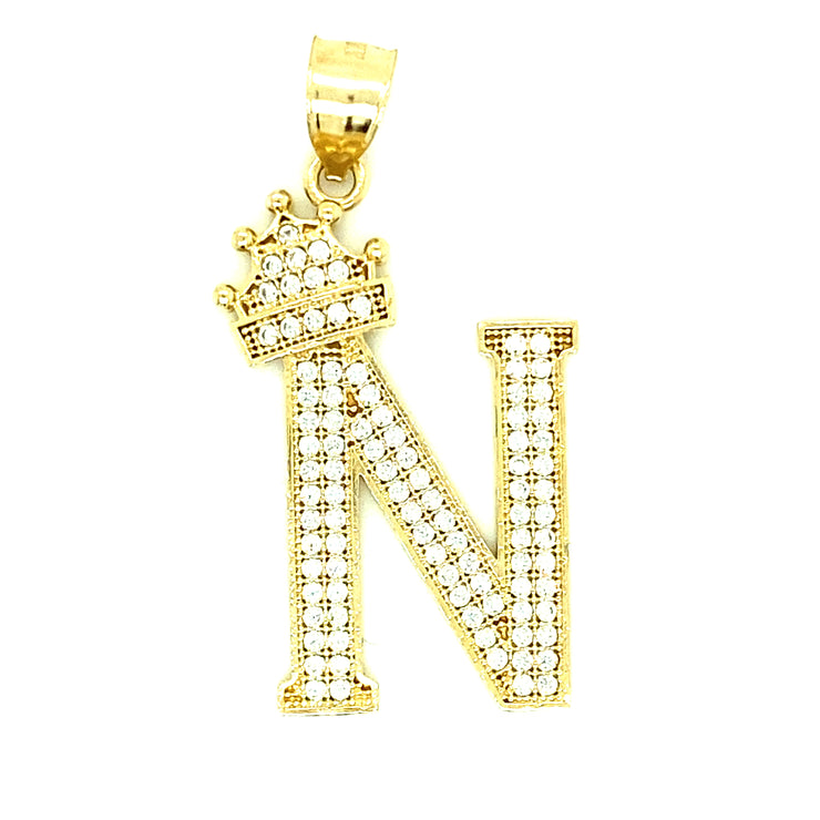 Letter N 14K Yellow Gold