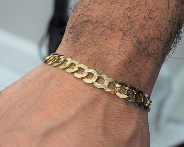 Curb Cuban Bracelet 14K Yellow Gold 8.5MM